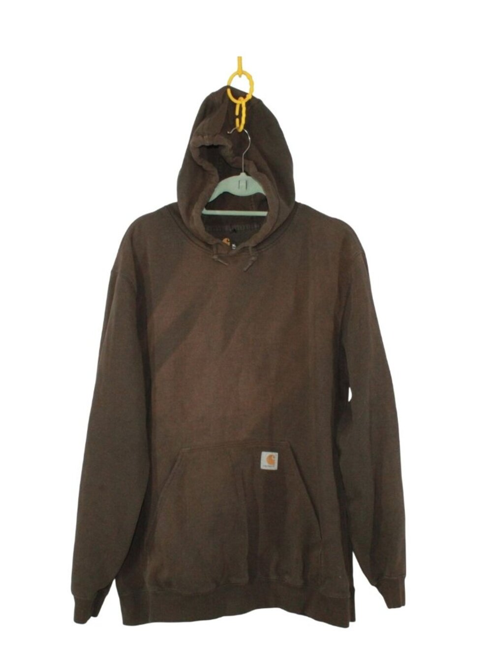 Carharrt Men's Iconic K288 Logo Hoodie Original Fit Workwear Sweatshirt Brown XL